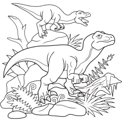 Twin Dinoausaurs Coloring Page